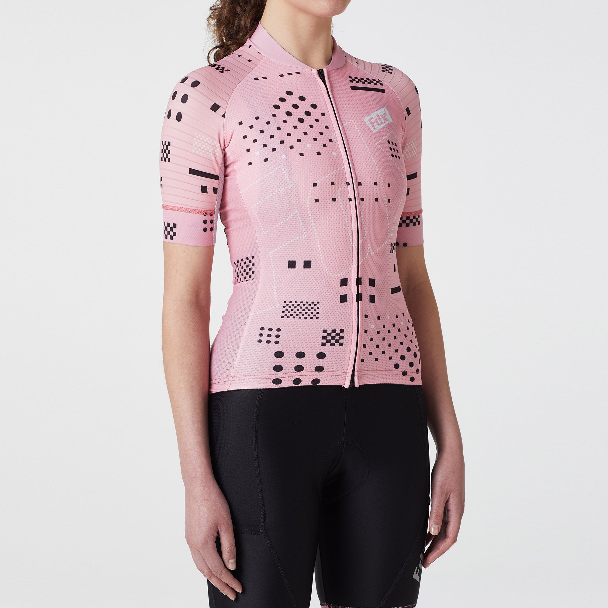 Fdx Women's Tea pink Short Sleeve Cycling Jersey for Summer Best Road Bike Wear Top Light Weight, Full Zipper, Pockets & Hi-viz Reflectors - All Day