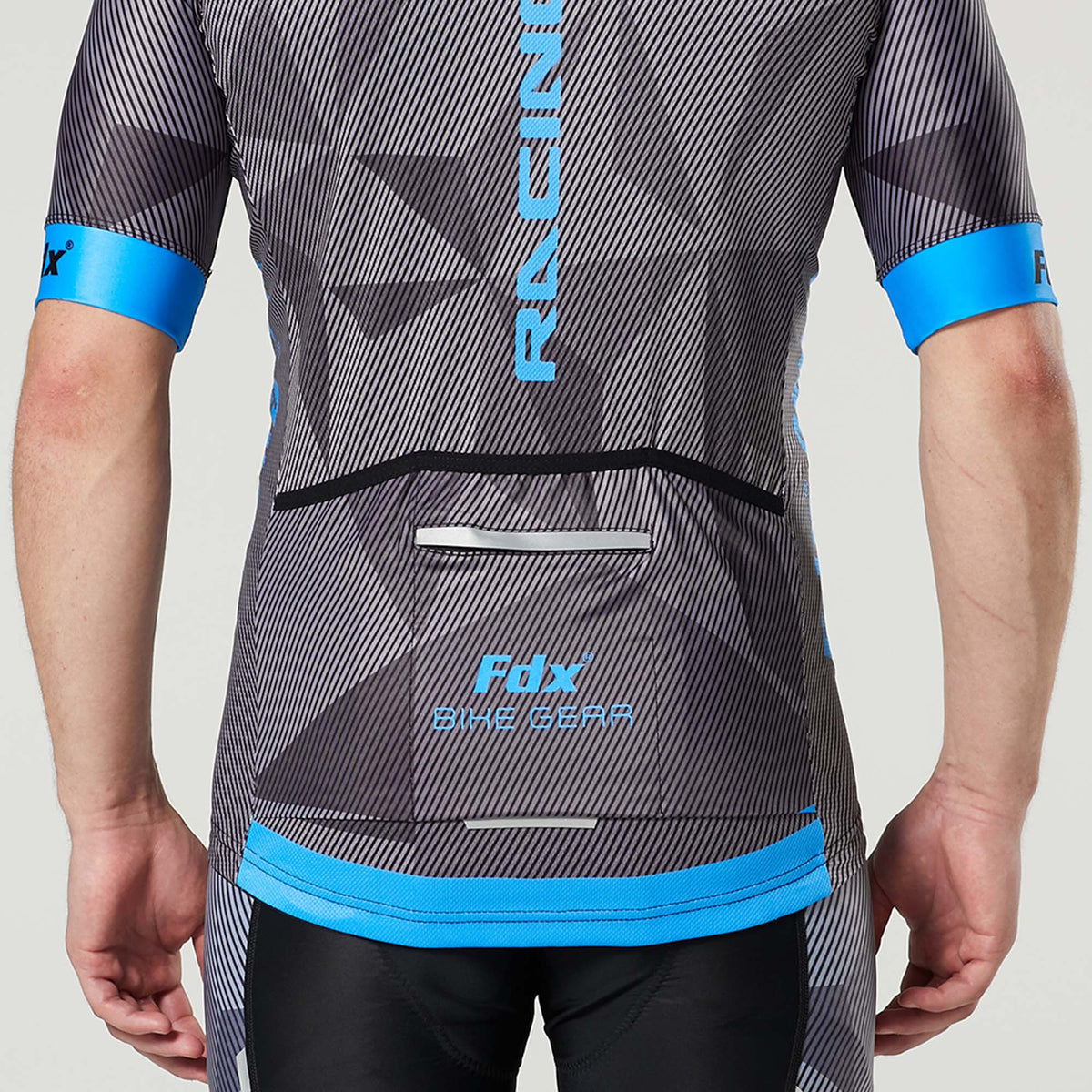 Fdx Splinter Blue Men's Short Sleeve Summer Cycling Jersey