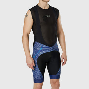 Fdx Mens Lightweight Gel Padded Cycling Bib Shorts Black & Blue For Summer Roubaix Thermal Fleece Reflective Warm Leggings - Classic II Bike Shorts