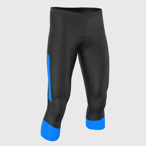 Fdx Men's Black & Blue Gel Padded 3/4 Cycling Shorts for Summer Best Outdoor Knickers Road Bike Short Length Pants - Gallop