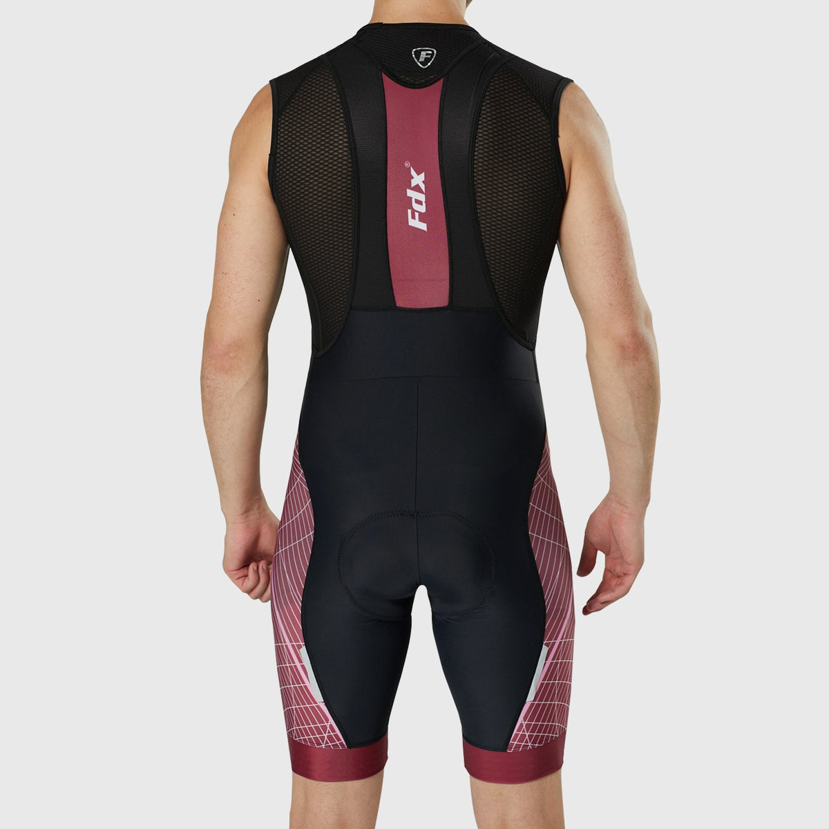 Fdx Men's Hi viz Reflective Anti Chafing Gel Padded Cycling Bib Shorts Black & Red For Summer Roubaix Thermal Fleece Reflective Warm Leggings - Classic II Bike Shorts