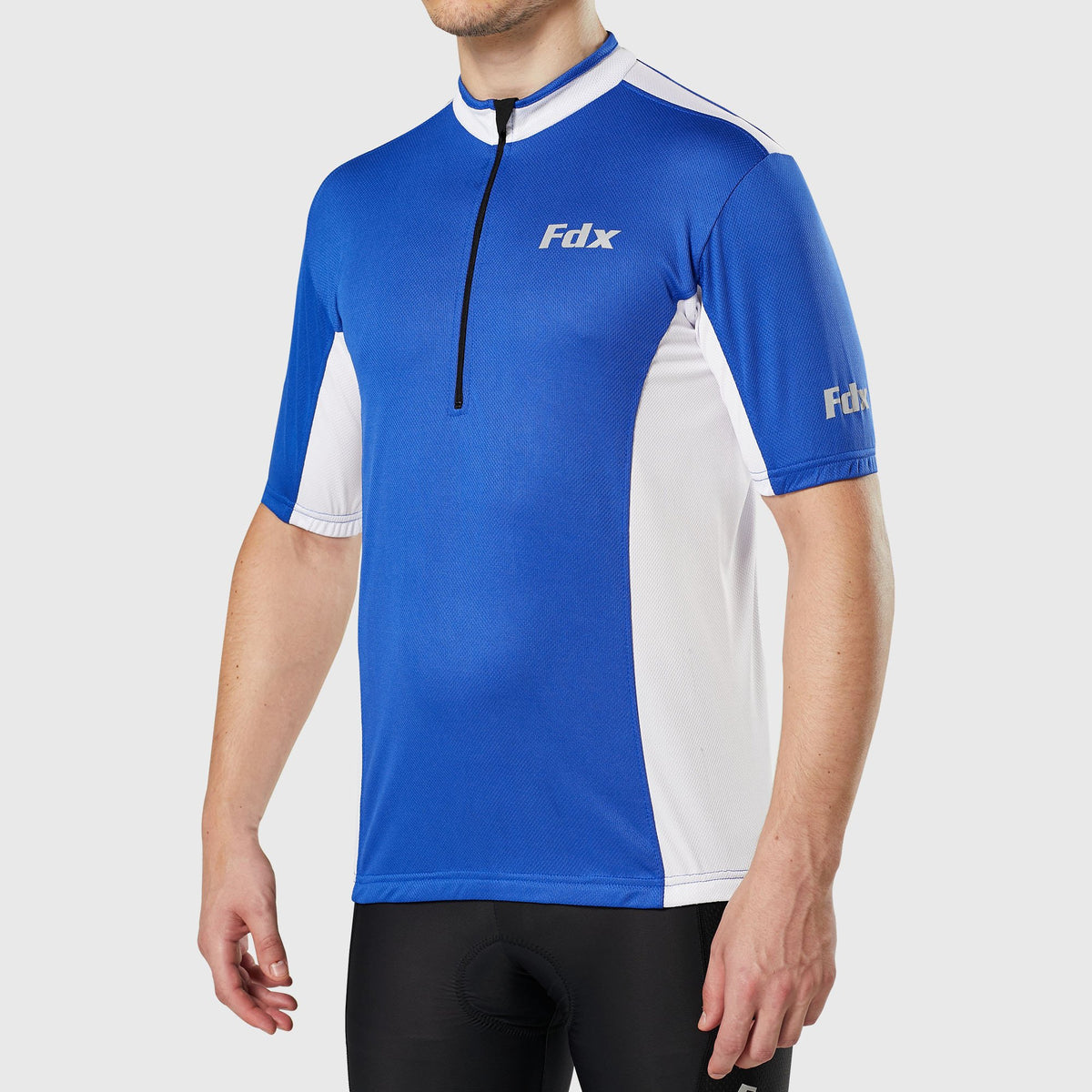 Fdx Vertex Blue Men's Short Sleeve Summer Cycling Jersey