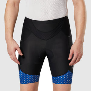 Fdx Men's Black & Blue Cycling Shorts Summer Gel Padded Lightweight Breathable Fabric Hi Viz Reflectors Pocket Leg Gripper Cycling Gear