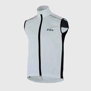 Fdx Men's Best Black & White Cycling Gilet Sleeveless Vest for Winter Clothing Hi-Viz Reflectors, Lightweight, Windproof, Waterproof & Pockets - Dart