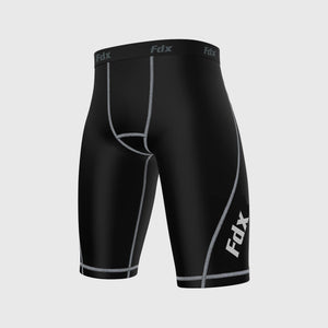 Fdx Men's Grey & Black Gym Shorts Lightweight Summer Biking Shorts All Weather Quick Dry Slim Fit Compression Boxer Cycling Gear AU