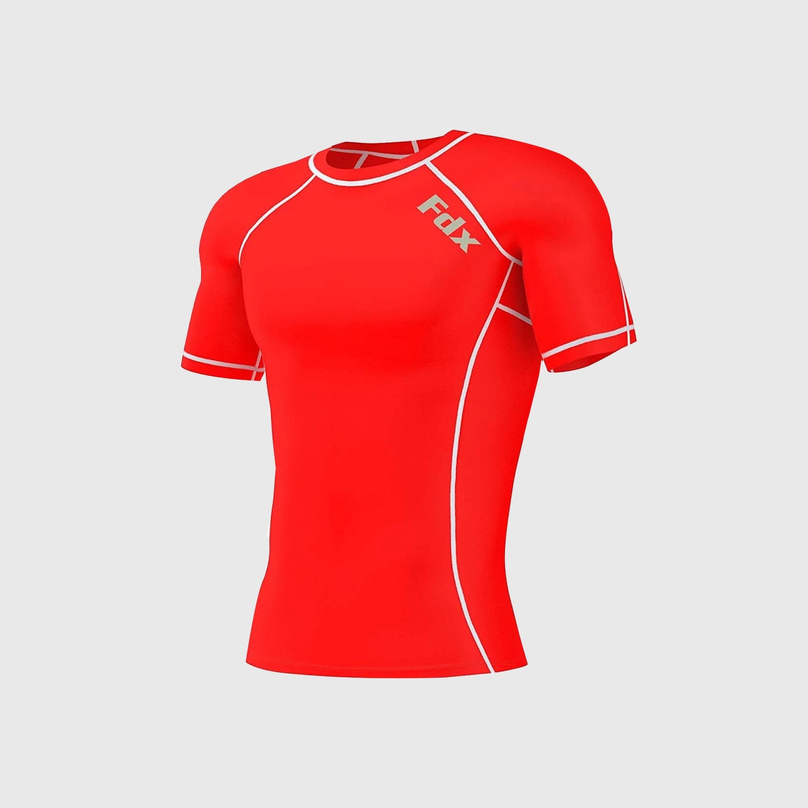 Fdx Cosmic Red Men's Short Sleeve Base Layer Gym Shirt – lightweight, moisture-wicking, and breathable red base layer, perfect for workouts and layering