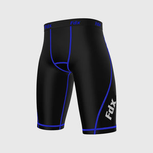 Fdx Men's Black & Blue Gym Shorts Lightweight Summer Biking Shorts All Weather Quick Dry Slim Fit Compression Boxer Cycling Gear AU