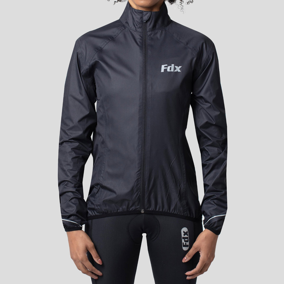 Fdx J20 Women s Hi Viz Wind Waterproof Cycling Jacket Black FDX Sports FDX Sports AU