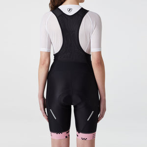 Fdx Women's Black & Tea Pink Gel Padded Cycling Bib Shorts For Summer Best Outdoor Road Bike Short Length Bib - All Day