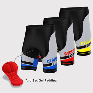 Fdx Best Men's Black, Blue, Red & Yellow Gel Padded Cycling Shorts for Summer Best Outdoor Knickers Road Bike Short Length Pants - Apex