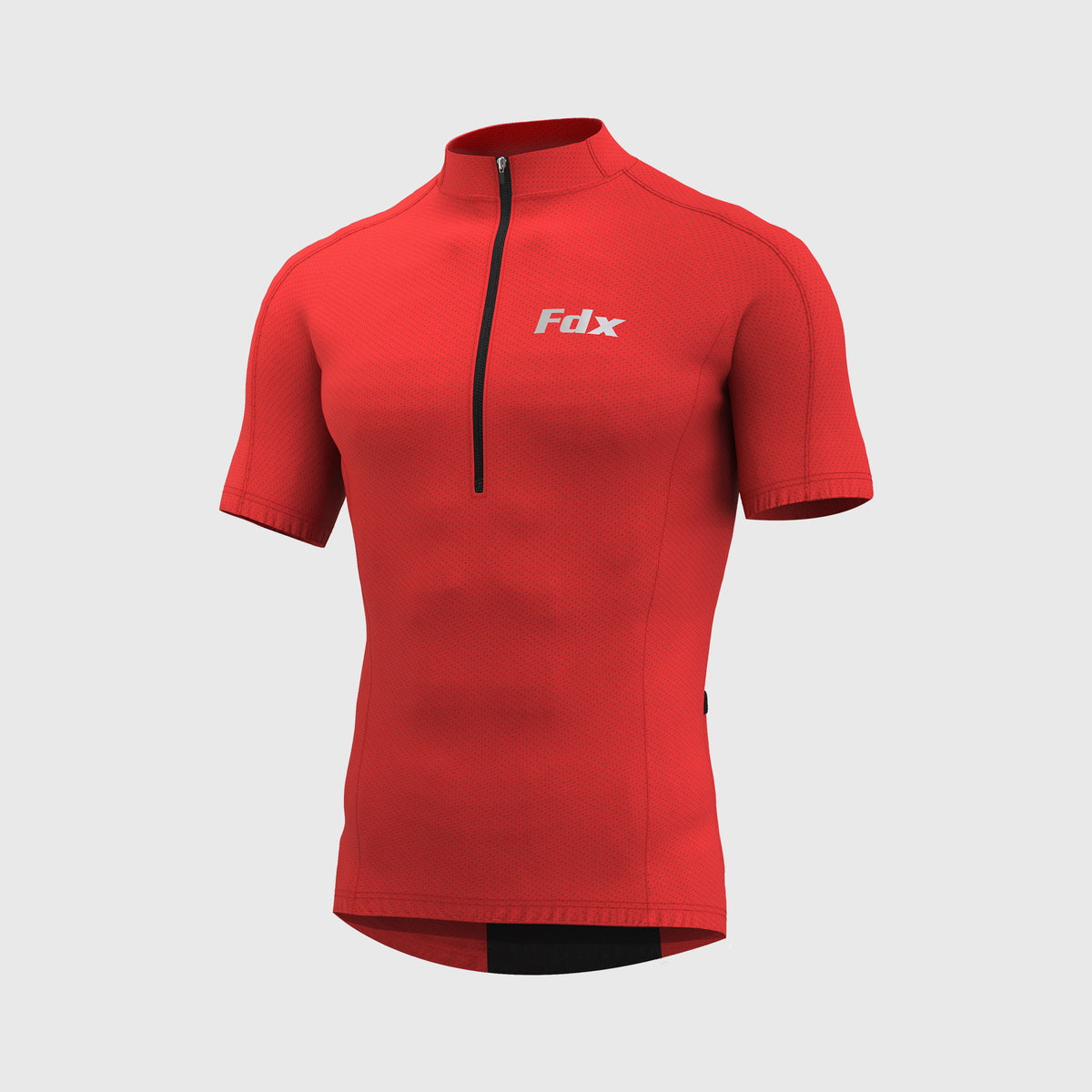 Fdx Red men’s best short sleeves cycling jersey breathable lightweight hi-viz Reflective details summer biking top, full zip skin friendly half sleeves mesh cycling shirt for indoor & outdoor riding with two back & 1 zip pockets