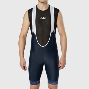 FDX  Blue Best Men's 3D Gel Padded Bib Short Summer Best Outdoor Breathable, Lightweight & Quick Dry Reflective Strips - Vega
