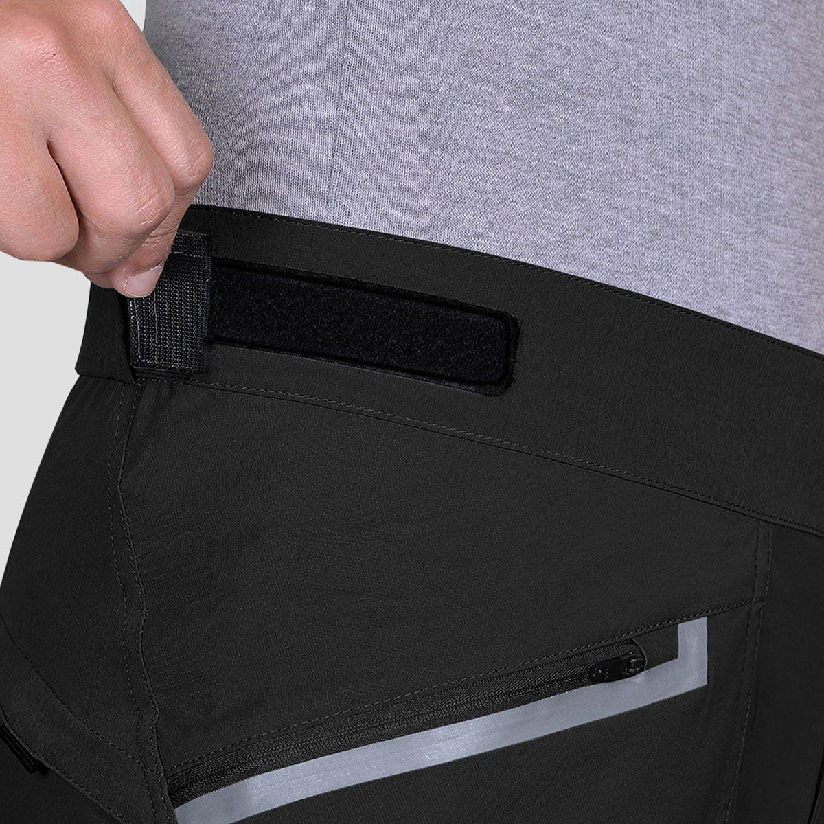 Men’s Black MTB Cycling Shorts - Lightweight, Breathable, Quick Dry Mountain Bike Shorts with Adjustable belt, Zipper Pockets for Outdoor Sports