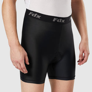 FDX Men's Padded Black Under Short Breathable Lightweight Comfortable Shorts MTB Liner