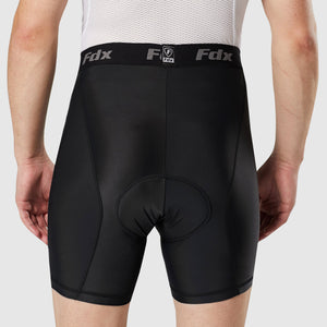 Fdx Men's Black Gel Padded Cycling Shorts for Summer Best Outdoor Knickers Road Bike Short Length Pants