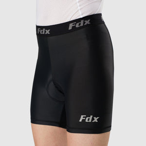 FDX Men’s Black Undershort 3D Gel Padded comfortable road bike shorts - Breathable Quick Dry biking shorts, ultra-lightweight shorts 