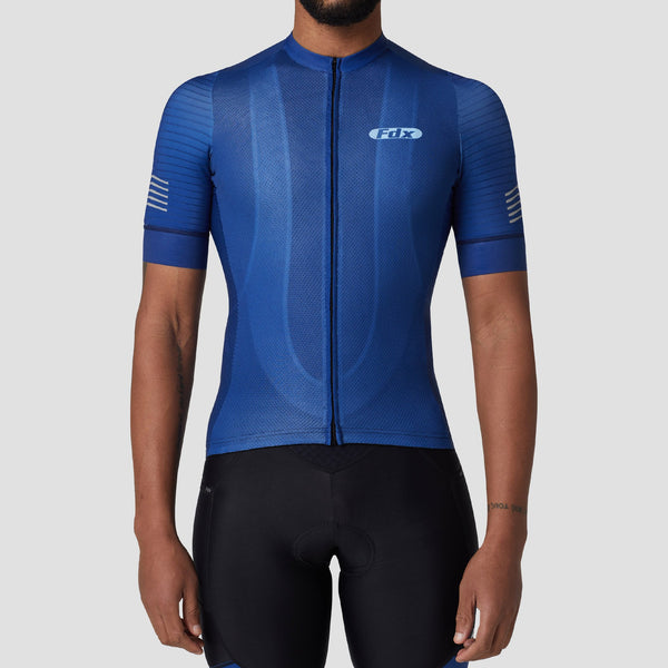 Blue Cycling Jersey Mens Summer Quick Dry