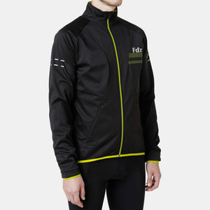 Fdx Winters Cycling Jacket for Men's Black & Yellow Casual Softshell Clothing Lightweight, Windproof, Waterproof & Pockets - Arch