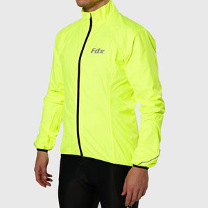 Fdx Waterproof Men's Yellow Cycling Jacket for Winter Thermal Casual Softshell Clothing Lightweight, Shaver proof, Packable ,Windproof, Pockets