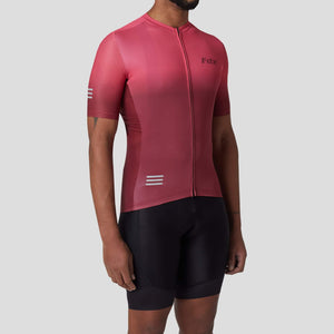 Fdx Pink & Maroon Mens Summer Short Sleeve Cycling Jersey lightweight Fabric, Bib Short Hi Viz Reflectors & Pockets Cycling Clothing Australia