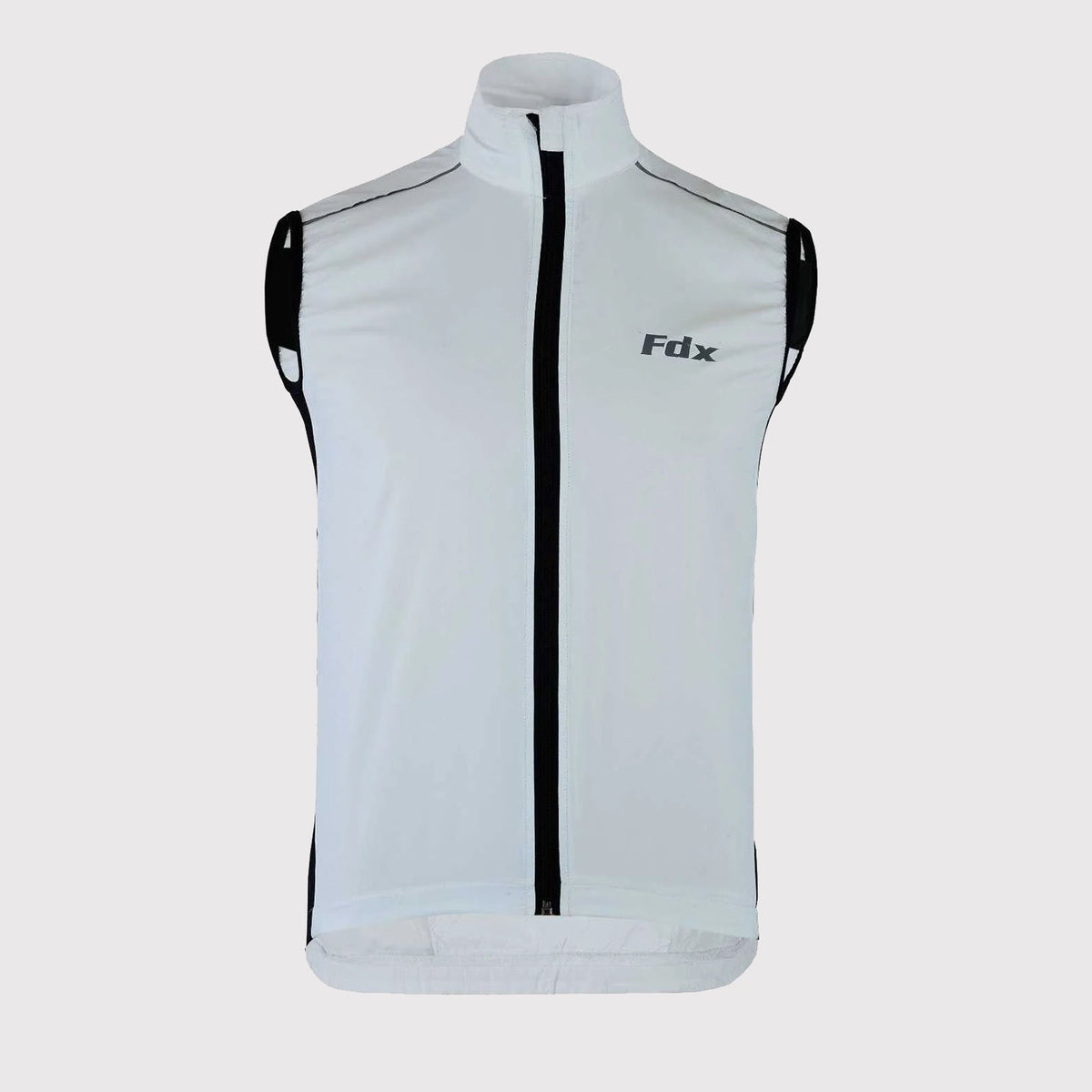 Fdx Cycling Vest White for Men's White Cycling Gilet Sleeveless Vest for Winter Clothing Hi-Viz Reflectors, Lightweight, Windproof, Waterproof & Pockets - Dart