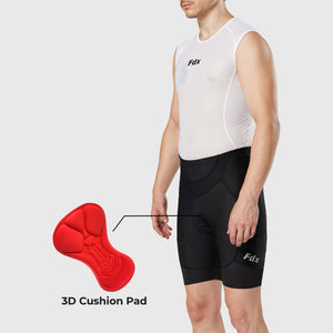 Fdx Mens Black Gel Padded Cycling Shorts for Summer Best Outdoor Knickers Road Bike Short Length Pants - Essential