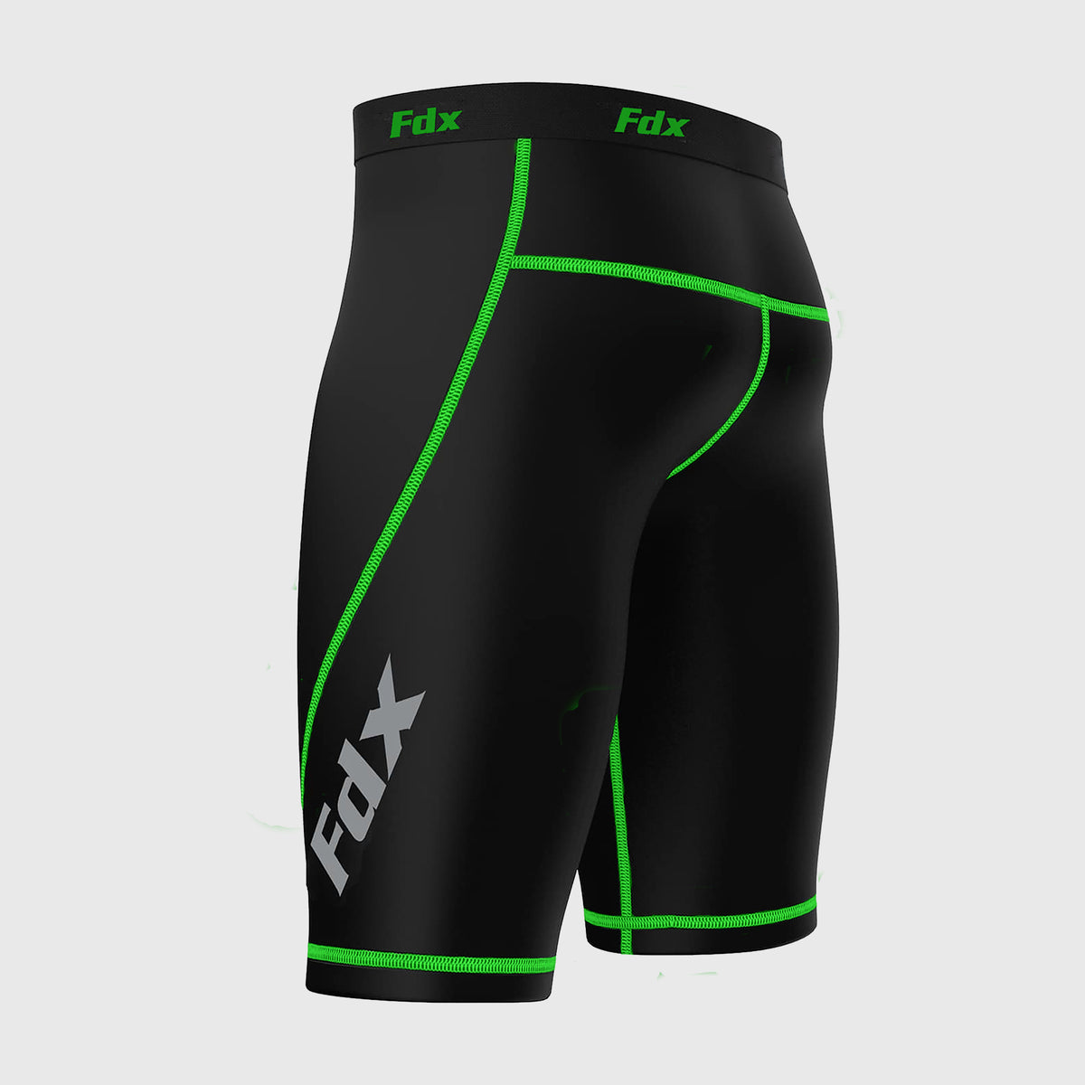 Fdx Men's Black & Green Compression Shorts Gym Workout Running Athletic Yoga Elastic Waistband Stretchable Breathable AU