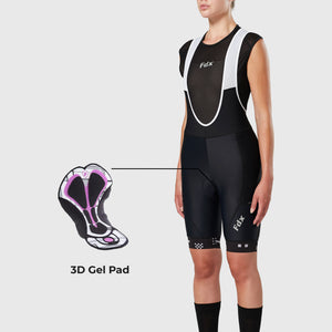 FDX Black Women's 3D Gel Padded Summer Cycling Bib Short Lightweight, breathable & Quick Dry hot season cycling Pent & Pocket - All day