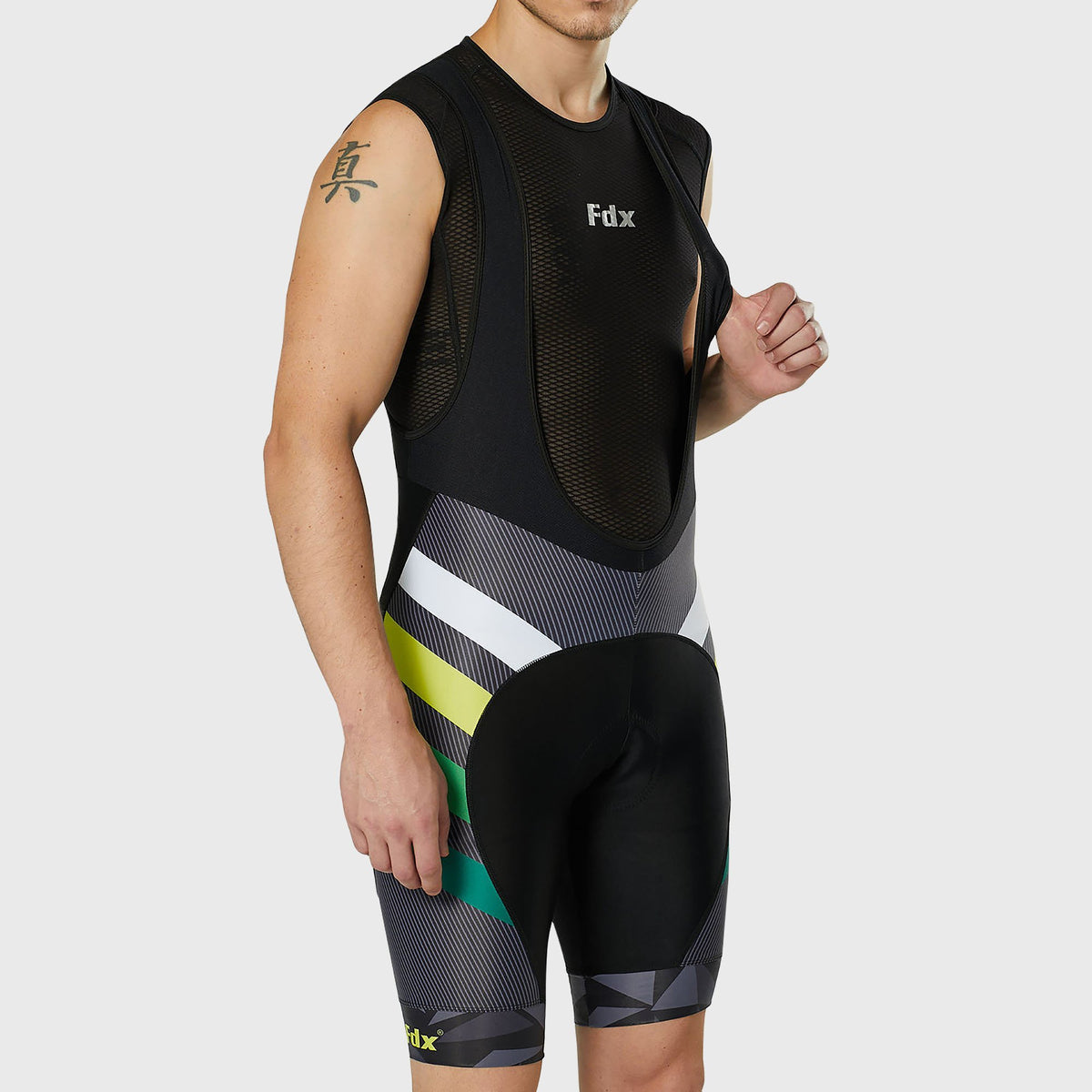 FDX Men’s Yellow Cycling Bib Shorts Gel Padded comfortable Cycling bibs - Breathable Quick Dry bibs, lightweight moisture wicking comfortable shorts UK