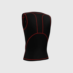 Fdx Men's Quick Dry Sleeveless Compression Top Black & Red Running Gym Workout Wear Rash Guard Stretchable Breathable Base layer Shirt - Aeroform