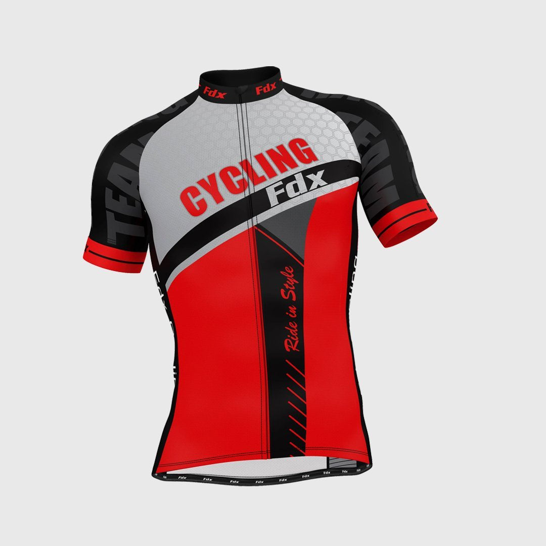 Fdx Apex Red Men's Short Sleeve Summer Cycling Jersey