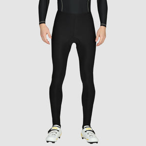 Fdx Men's Lightweight Gel Padded Cycling Tights Black For Winter Roubaix Thermal Fleece Reflective Warm Leggings - Heatchaser Bike Long Pants