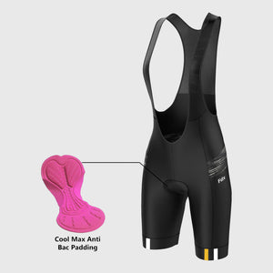 Women’s Yellow & Black Cycling Bib Shorts 3D Gel Padded Breathable Quick Dry bibs, comfortable biking bibs ultra-light stretchable shorts with pocket