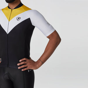 FDX Hot Weather Men Yellow & Black Cycling Cargo Bib Shorts Mesh, Breathable, Lightweight elasticated & Hi Vis Reflectors Cycling clothes Australia