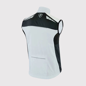 Fdx Best Cycling Gilet Sleeveless Vest for Men's Black & White Winter Clothing Hi-Viz Reflectors, Lightweight, Windproof, Waterproof & Pockets - Dart