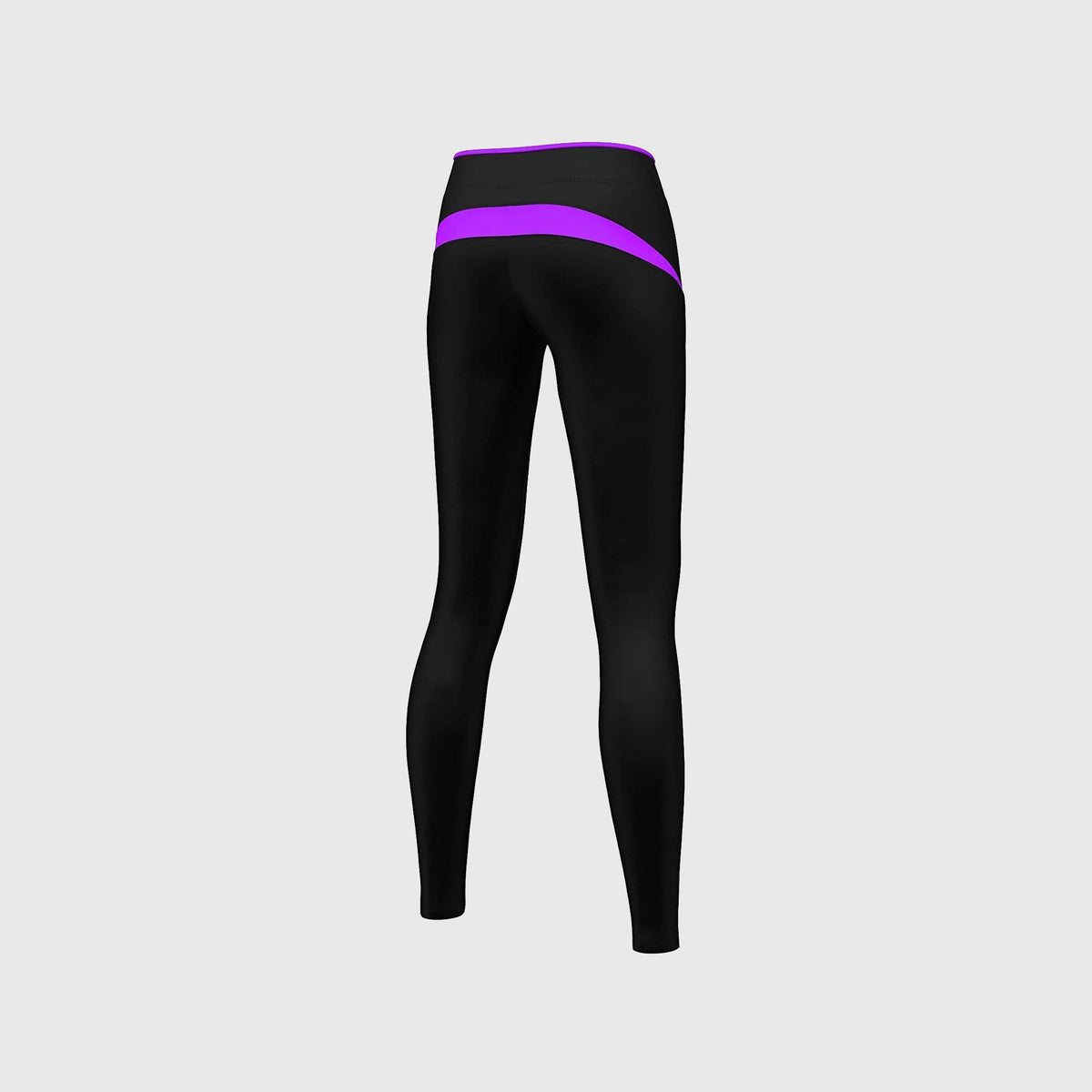 FDX Black & Purple Compression Women's Tight Leggings Elastic Waistband Breathable Stretchable Training Gym Workout Jogging Athletic & Running Pant 