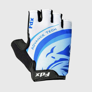 Fdx Mens Black & Blue Short Finger Cycling Gloves for Summer MTB Road Bike fingerless, anti slip & Breathable - Delta
