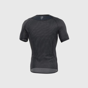 Fdx Compression Mesh Short Sleeve Top for Men's Black Running Gym Workout Wear Stretchable Rash Guard Breathable, Lightweight - Aeroform