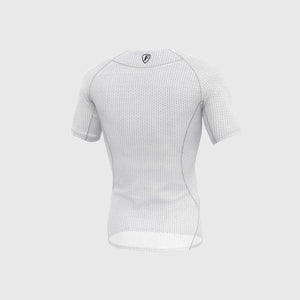 Fdx Compression Mesh Short Sleeve Top for Men's White Running Gym Workout Wear Stretchable Rash Guard Breathable, Lightweight - Aeroform