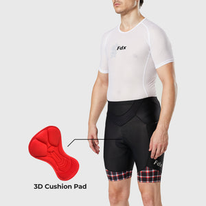 Fdx Men's Black & Red Gel Padded Cycling Shorts for Summer Best Outdoor Knickers Road Bike Short Length Pants - Essential