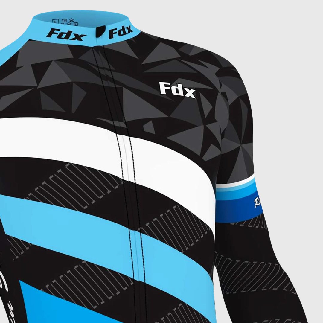 Fdx Equin Blue Men's Long Sleeve Winter Cycling Jersey