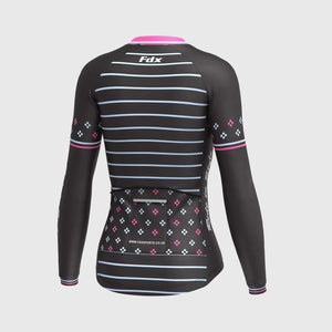 Women's Pink Winter Cycling Suit, Windproof warm Roubaix fleece Clothing, Lightweight bike Set, Long Sleeve Jersey with 3D Padded Bib Tights
