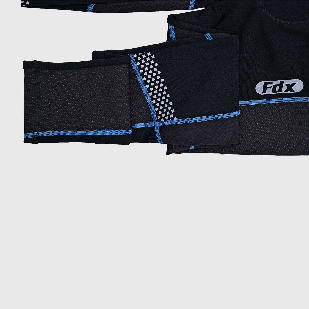 Fdx Women's Black & Blue Gel Padded Mesh Cycling Bib Tights For Winter Roubaix Thermal Fleece Reflective Warm Leggings - All Day Bike Pants