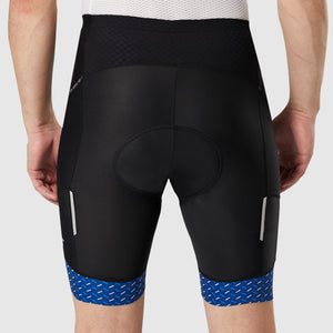 Fdx Men's Black & Blue Gel Padded Cycling Shorts for Summer Best Outdoor Knickers Road Bike Short Length Pants - Essential