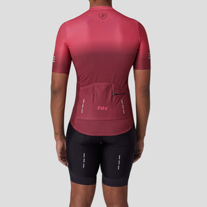 FDX Best Men Summer Cycling Clothing Pink & Maroon Lightweight, Breathable Mesh Side Panel, Bib short High Visibility & Secure Pockets Cycling Gear Australia