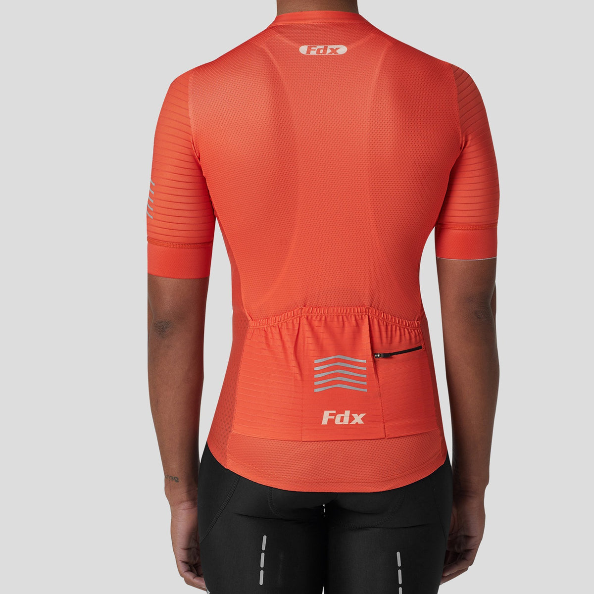 Fdx men’s Orange short sleeves full zip best cycling jersey breathable summer lightweight biking hi-viz Reflective details top, Hi-Viz Reflective skin friendly half sleeves mesh cycling shirt for indoor & outdoor riding with two back & 1 zip pockets