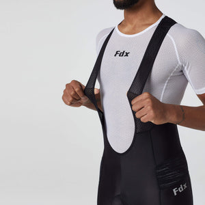 FDX Men black Summer Best Road Cycling Cargo Bib Shorts Mesh, Breathable, Lightweight stretchable & Hi Viz Reflectors Cycling clothes Australia