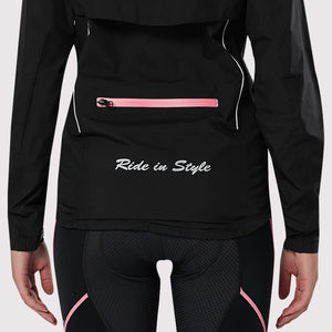Fdx Women's Black & Pink Cycling Jacket for Winter Thermal Casual Softshell Clothing Lightweight, Windproof, Waterproof & Pockets - Evex