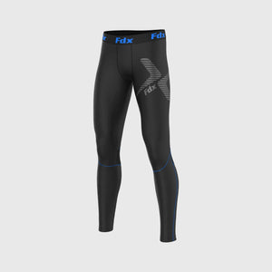 Fdx Men's Black & Blue Compression Base layer Tights Lightweight Breathable Mesh Fabric Skin Layer Tights Cycling Gear AU