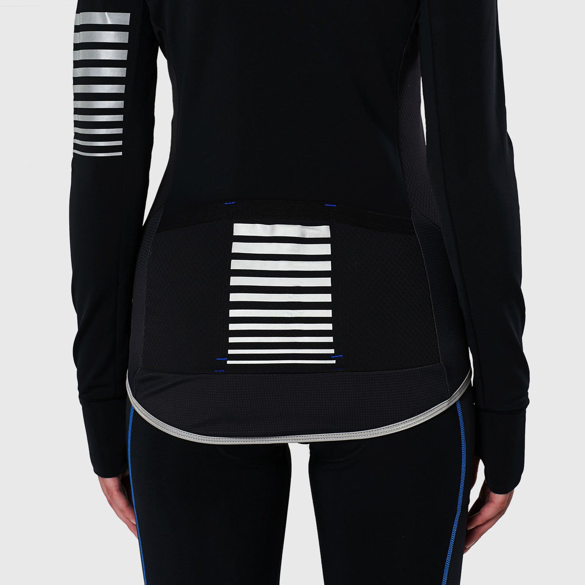 FDX Women’s Black & Blue full sleeves cycling jersey Windproof Thermal fleece Roubaix Winter Cycle Tops, lightweight long sleeves Warm lined shirt for biking